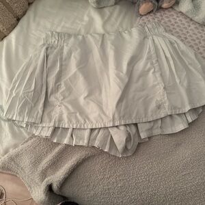 FP Movement Cream Skater Mini Skirt with Ruffled High-Low Design